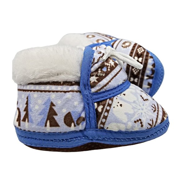 Infant Fleece Slippers Rubber Grip Bottom Moccasins Arctic Animals - Picture 5 of 8